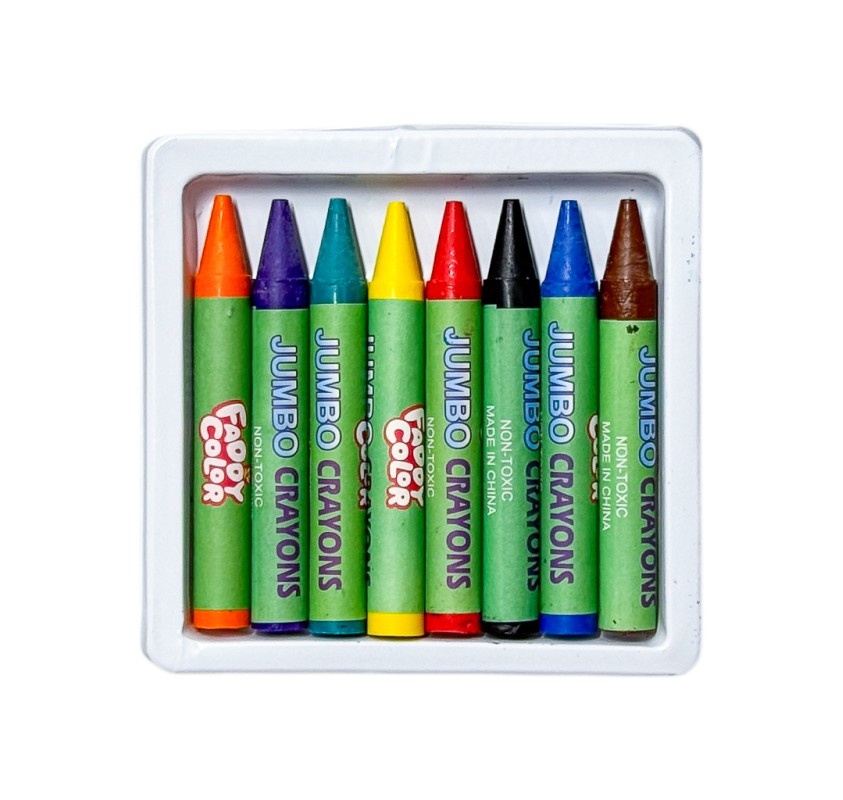 Jumbo wax crayons 8 colors - Buy now Colored wax crayons from www